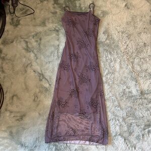 Floral dark purple mesh dress Medium (fits like xs or small)